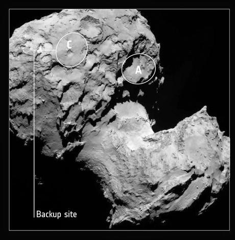 J y C, lugares elegidos para el aterrizaje de Philae J y C, lugares elegidos para el aterrizaje de Philae