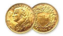 20 F MAX VRENELI 20 Francos suizos Max-Secure, producto exclusivo de Lingoro.com y Aucoffre.com