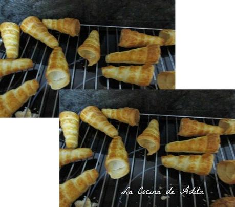 CONOS DE HOJALDRE RELLENOS DE NATA CONOS DE HOJALDRE RELLENOS DE NATA