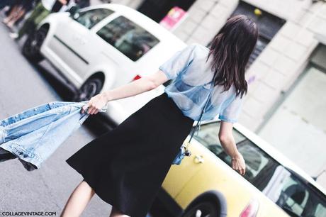 Milan_Fashion_Week_Spring_Summer_15-MFW-Street_Style-Model-Midi_Skirt-Denim_Jacket-Iceberg-