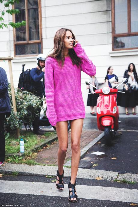 Milan_Fashion_Week_Spring_Summer_15-MFW-Street_Style-Pink_jumper-Malaika_Firth-1
