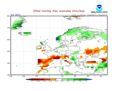 Previsión meteorológica Octubre y Noviembre 2014 según la NOAA: un otoño seco.