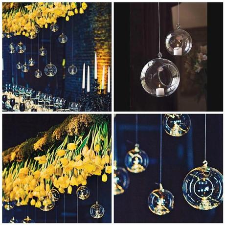 Detalles para invitados y decoración para bodas con cristal Boda de noche, con cristal y velas
