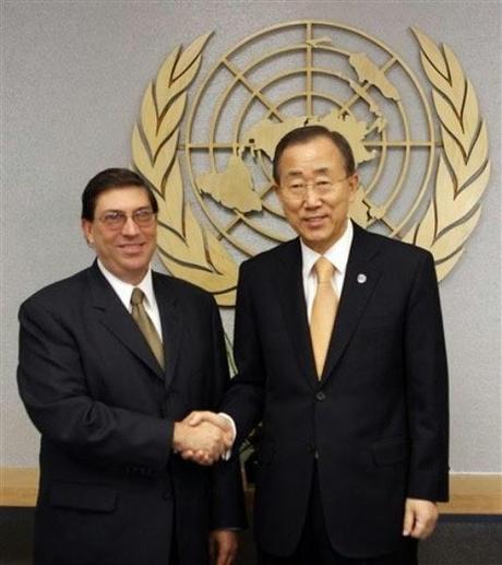 Ban Ki-moon reitera a canciller cubano agradecimiento de la ONU por enfrentamiento al Ébola