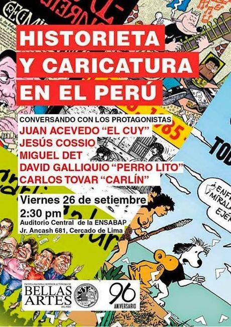 Celebrando el 96 Aniversario de Bellas Artes, conversatorio:  Historieta y caricatura en el Perú