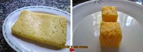 DADOS DE POLENTA FRITA EN ENSALADA DADOS DE POLENTA FRITA EN ENSALADA