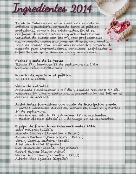 ✌ Edición Feria Internacional de Repostería Artística: Think in Cakes ✌ Edición Feria Internacional de Repostería Artística: Think in Cakes