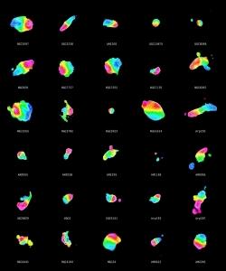 Gas molecular en 30 fusiones de galaxias