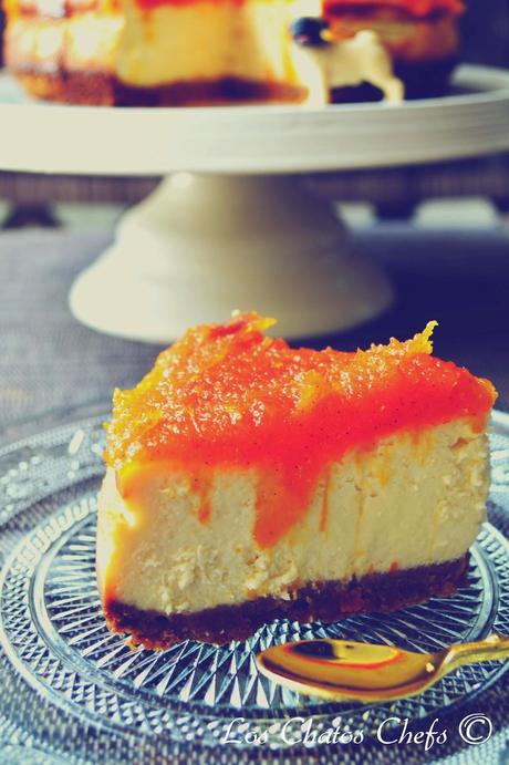 New York Cheesecake con mermelada de calabaza, jengibre y vainilla