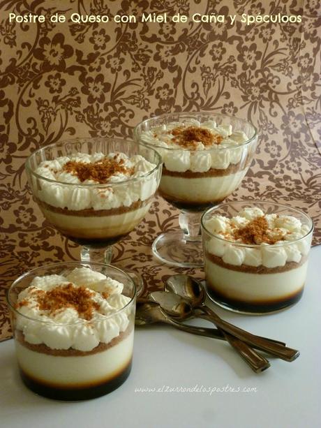Postre de Queso con Miel de Caña y Spéculoos Postre de Queso con Miel de Caña y Spéculoos