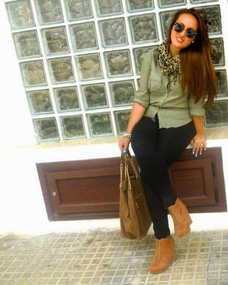 Verde militar + animal print.