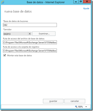 crear una nueva base de datos en exchange 2013 crear una nueva base de datos en exchange 2013
