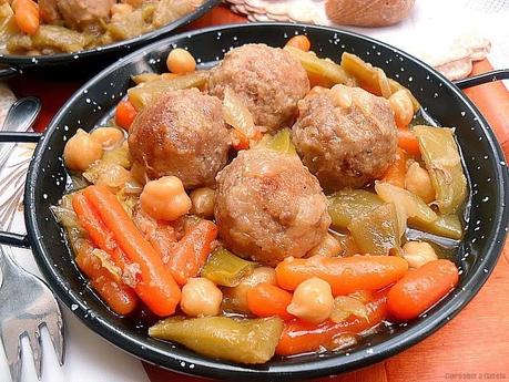 Albóndigas de ternera con curry verde