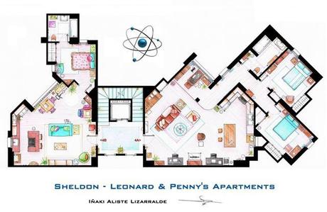 plano big bang theory ¿Cómo son los pisos de Big Bang Theory? Estos son los planos