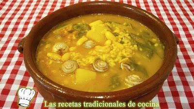Recetas de arroces y paellas tradicionales Receta de Arroz con caracoles y acelgas