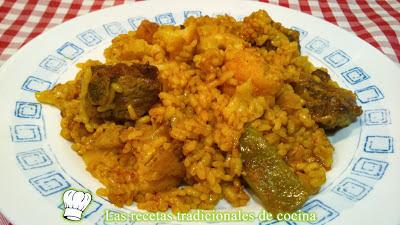 Recetas de arroces y paellas tradicionales Arroz con costilla y coliflor