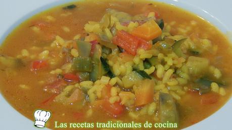 Recetas de arroces y paellas tradicionales Receta de arroz caldoso de verduras