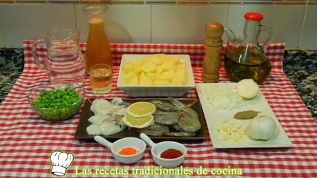 Receta de estofado de sepia y langostinos Guisado de sepia y langostinos