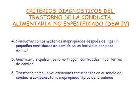 TRASTORNOS DE LA CONDUCTA ALIMENTARIA NO ESPECIFICADOS