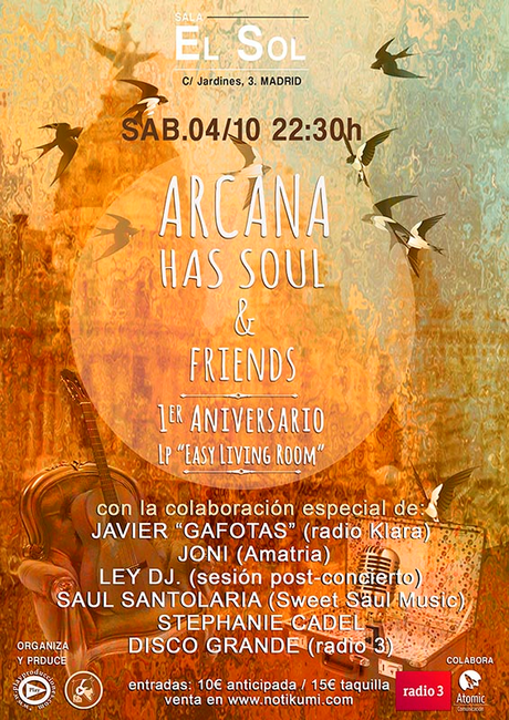 SEMANA DE ARCANA HAS SOUL & FRIENDS - TODOS LOS DETALLES - 04/10/2014 SALA EL SOL (MADRID)‏