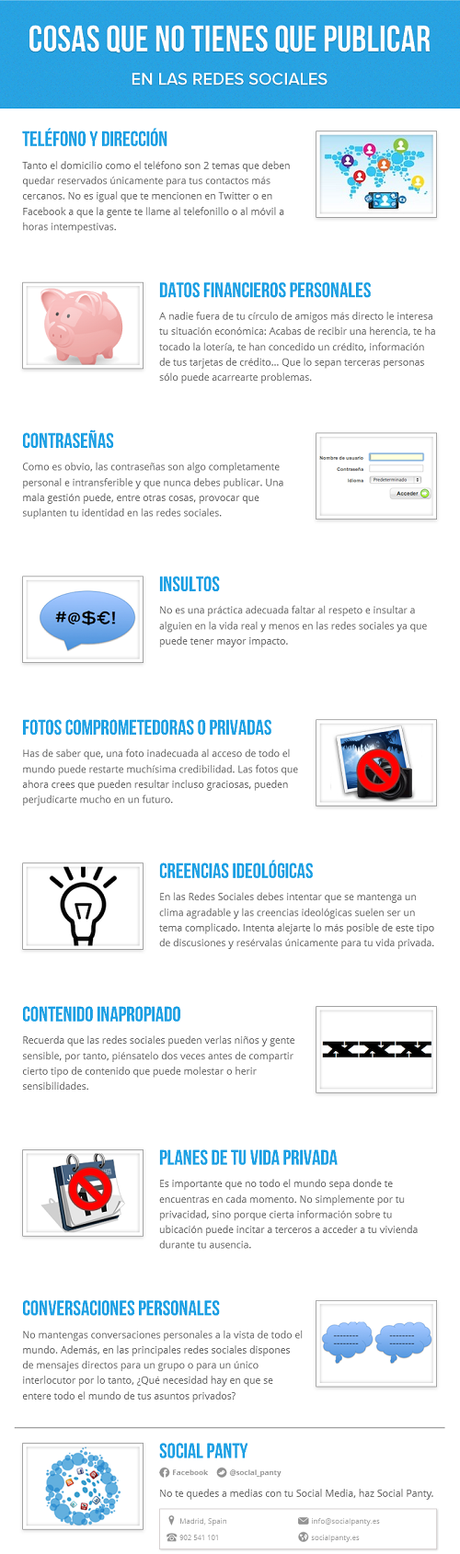 9 datos que nunca debes publicar en tus redes sociales #Infografía