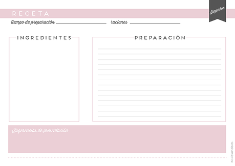 Freebies: Recetario y láminas para tu cocina Freebies: Recetario y láminas para tu cocina