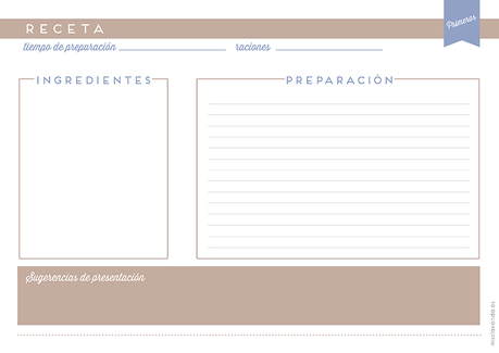 Freebies: Recetario y láminas para tu cocina Freebies: Recetario y láminas para tu cocina