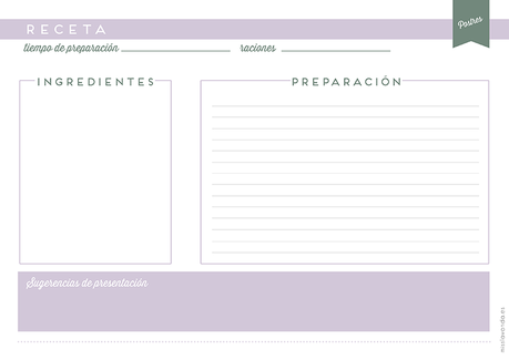 Freebies: Recetario y láminas para tu cocina Freebies: Recetario y láminas para tu cocina