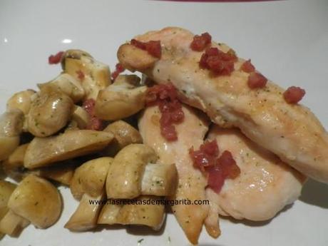 pollo y3 Solomilos de pollo con champiñón