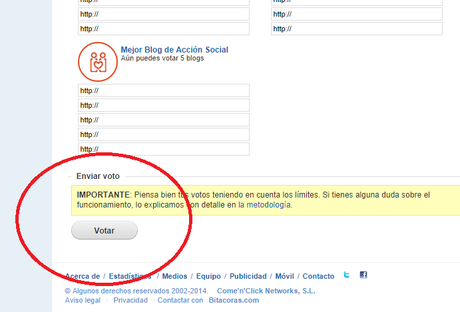 Participamos en los premios Bitacoras 2014 Participamos en los premios Bitacoras 2014