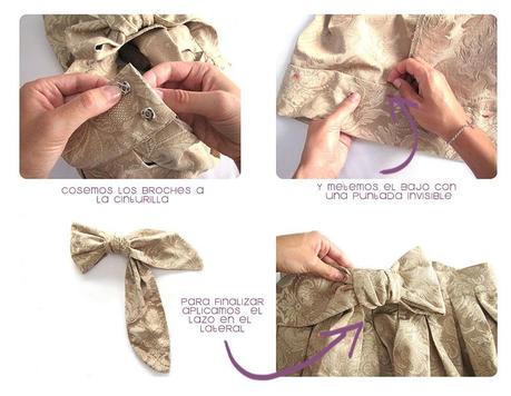 falda brocada DIY 7 Cómo hacer una falda brocada sin patrón  DIY 