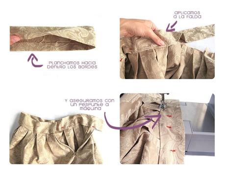 falda brocada DIY 6 Cómo hacer una falda brocada sin patrón  DIY 