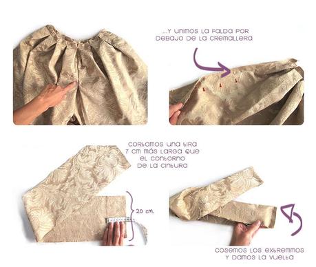 falda brocada DIY 5 Cómo hacer una falda brocada sin patrón  DIY 