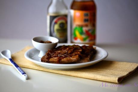 TERIYAKI RÁPIDO DE ATÚN CON AZÚCAR MORENO Y CEBOLLETAS: