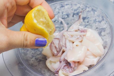 Buñuelos de calamares en rebozado de cerveza Buñuelos de calamares en rebozado de cerveza