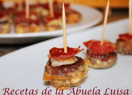 PINCHO DE CHAMPIÑÓN CON JAMÓN Y QUESO