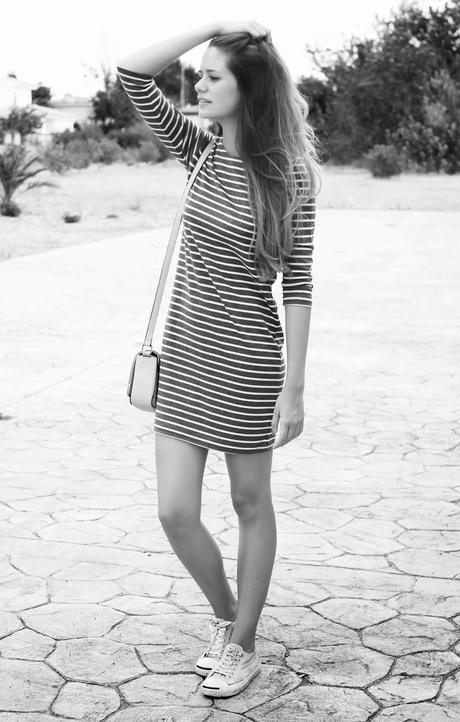 Striped Dress with Blumonde Striped Dress with Blumonde