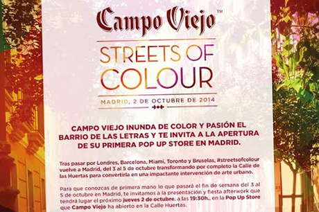 #Streetsofcolour de Campo Viejo vuelve a Madrid y presenta su Pop Up Store en el Barrio de las Letras