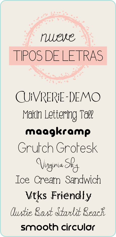 Freebies - Nueve Tipos de Letras Freebies - Nueve Tipos de Letras