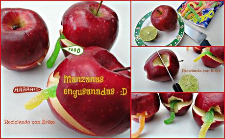 Manzanas engusanadas, sana diversión Manzanas engusanadas, sana diversión