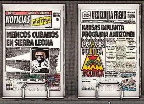 Front pages tipo cómic - médicos cubanos en Sierra Leona