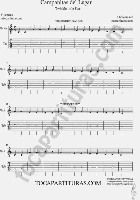 Campanitas de Lugar Tablatura de Guitarra Villancico de Navidad Tubepartitura Campanitas de Lugar Tablatura de Guitarra Villancico de Navidad