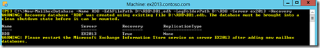 Creación de base de recuperación en Exchange Creación de base de recuperación en Exchange