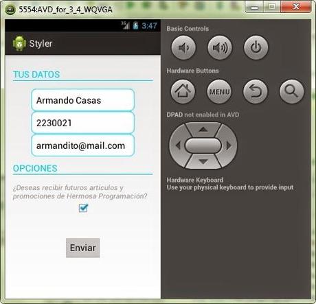 App con estilo personalizado App con estilo personalizado