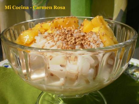 ARROZ CON COCO Y MANGO (KHAO NIAO MAMUANG) ARROZ CON COCO Y MANGO (KHAO NIAO MAMUANG)