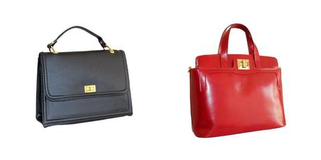 Piel bolsos, bolsos de moda en color rojo y negro