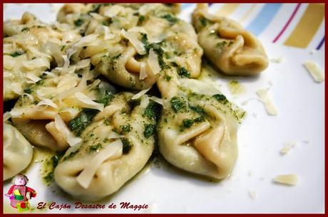 TORTELLI DE REQUESÓN Y ESPINACAS AL MODO PIACENTINO