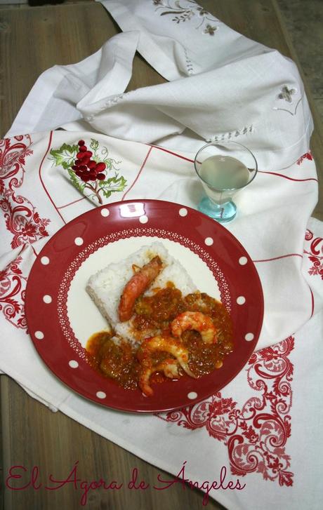 CURRY DE LANGOSTINOS CON AGUA DE COCO