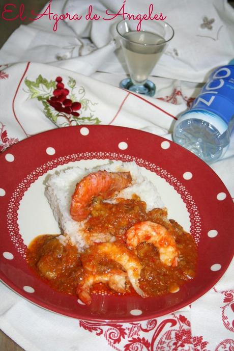 CURRY DE LANGOSTINOS CON AGUA DE COCO