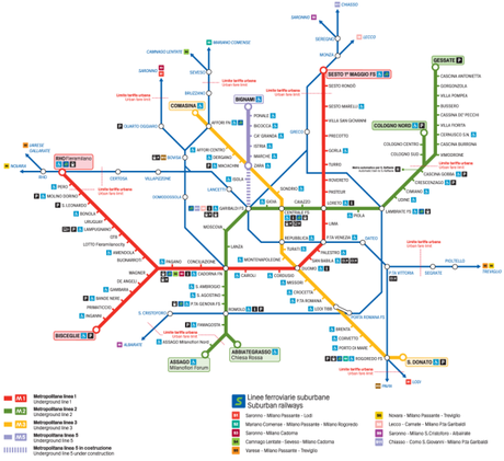 Mapa Metro MIlano